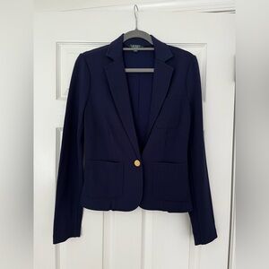 Lauren Ralph Lauren Blue Blazer with Gold Button, Small